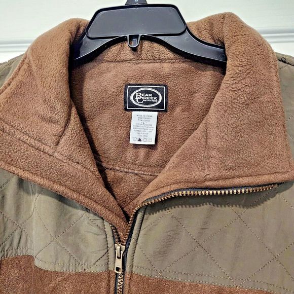 Bear Creek Outfitters Men’s Zip‎ Up Heavy Fleece Jacket Brown Size L Large READ - Picture 4 of 9